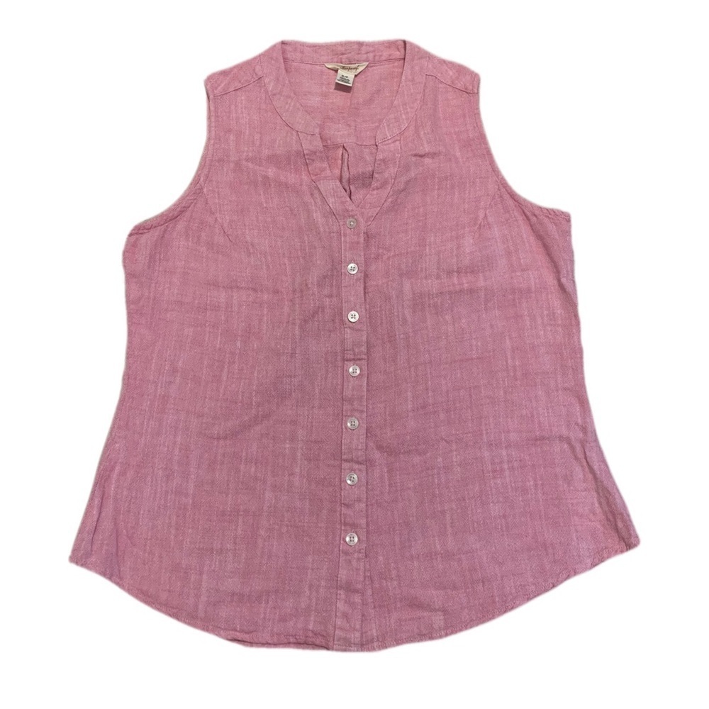 Weatherproof Vintage Pink Sleeveless Button-Up Top - Size S/P